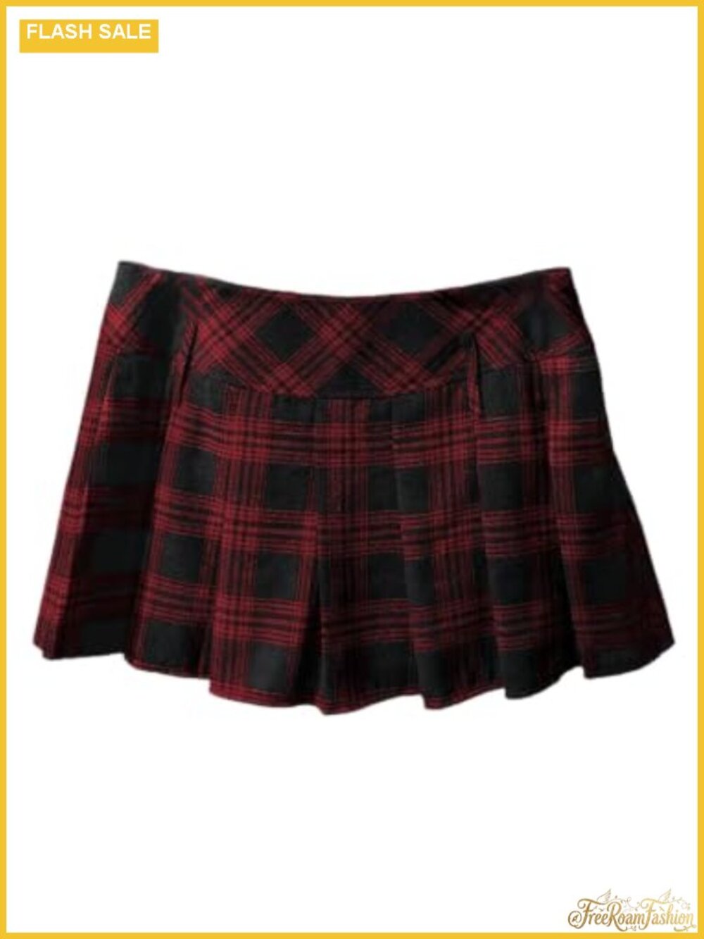 Floerns Women's Plaid Mini Skirt Pleated Hem Uniform Skater Built in Shorts